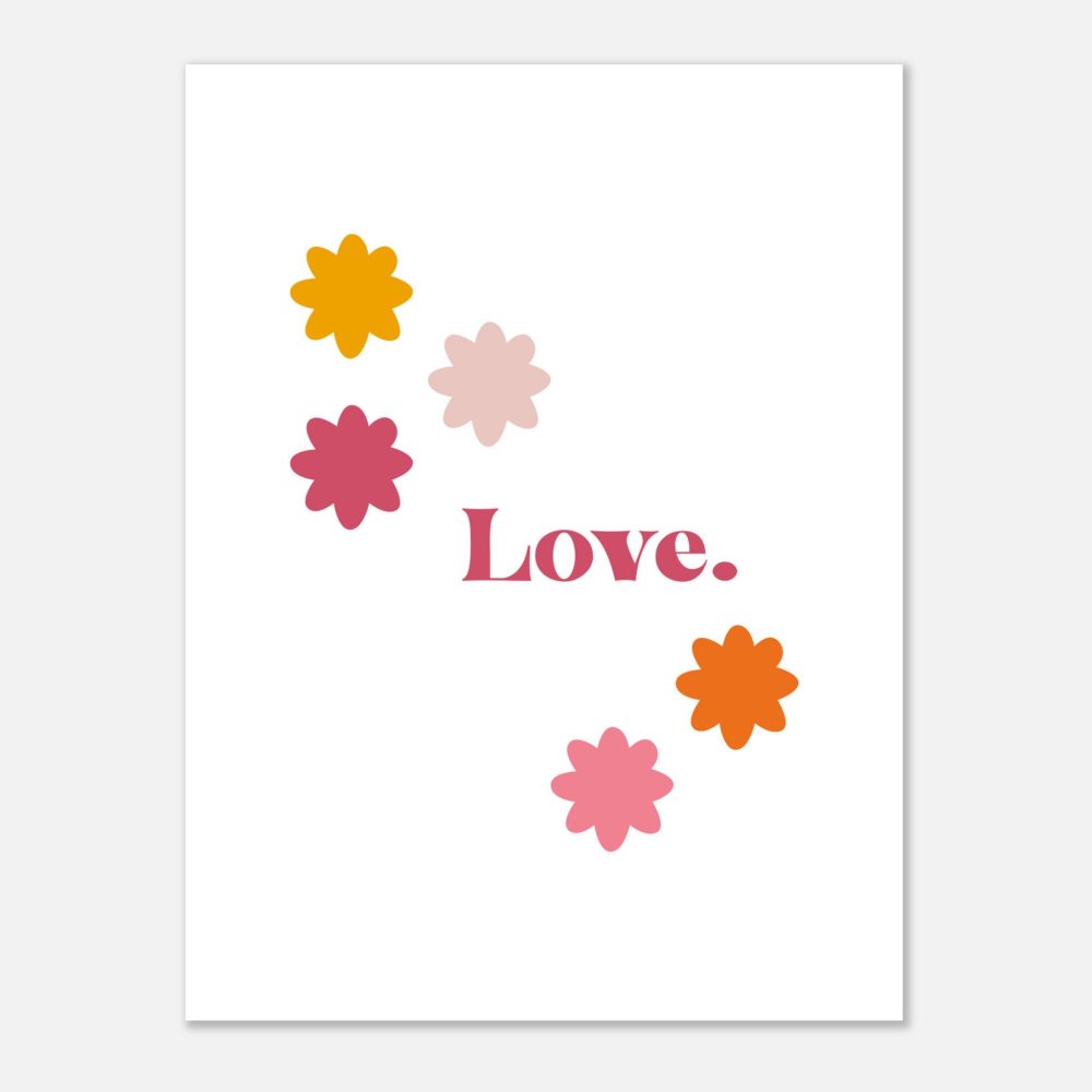 Affiche Love - Fleurs Colorées