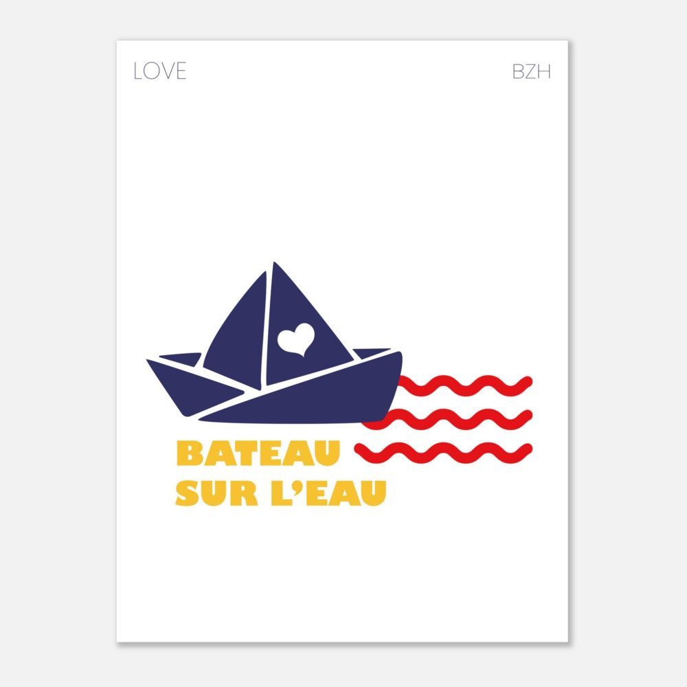 Affiche "Bateau sur l'eau"