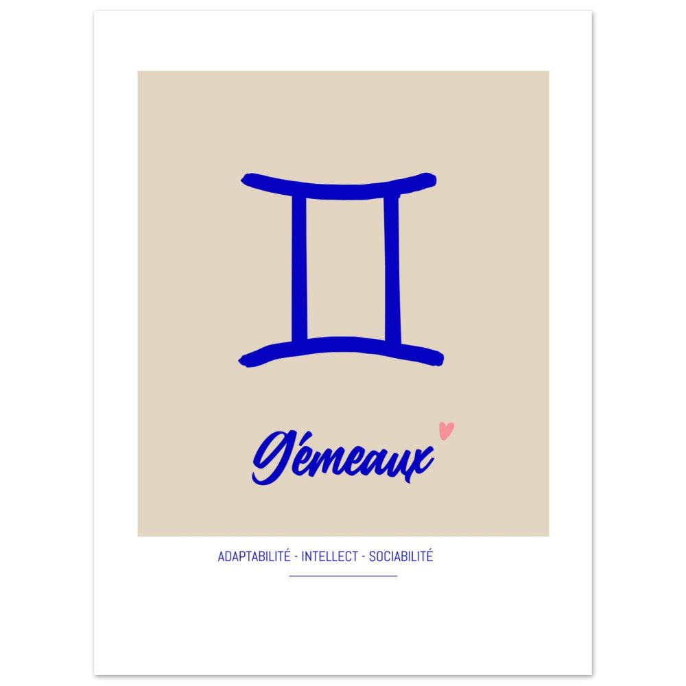 Affiche signe astro Gémeaux