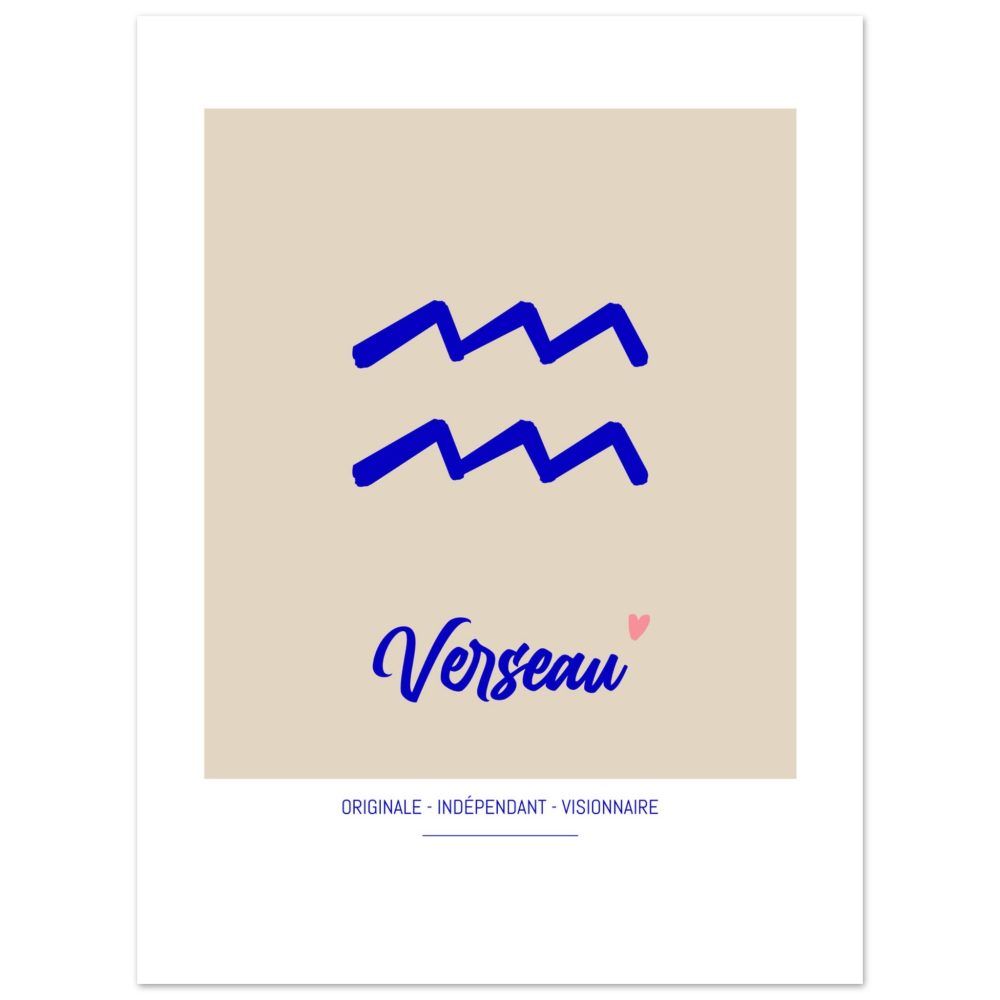 Affiche signe astro Verseau