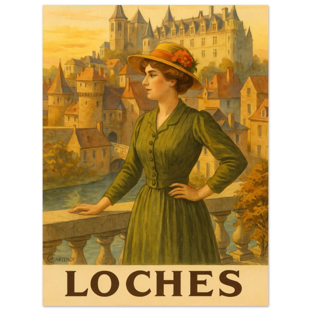 Affiche Ancienne Loches – Élégance & Cité Royale
