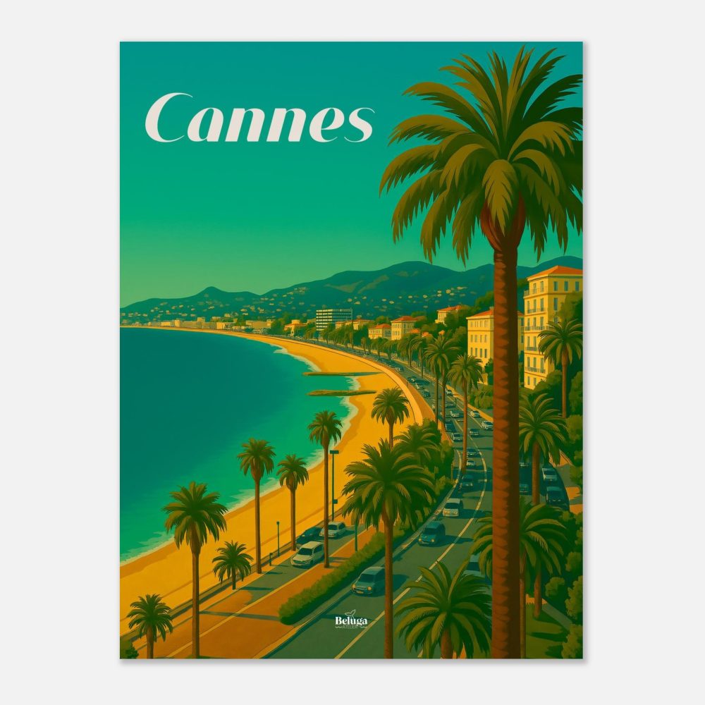 Affiche ville de Cannes rétro