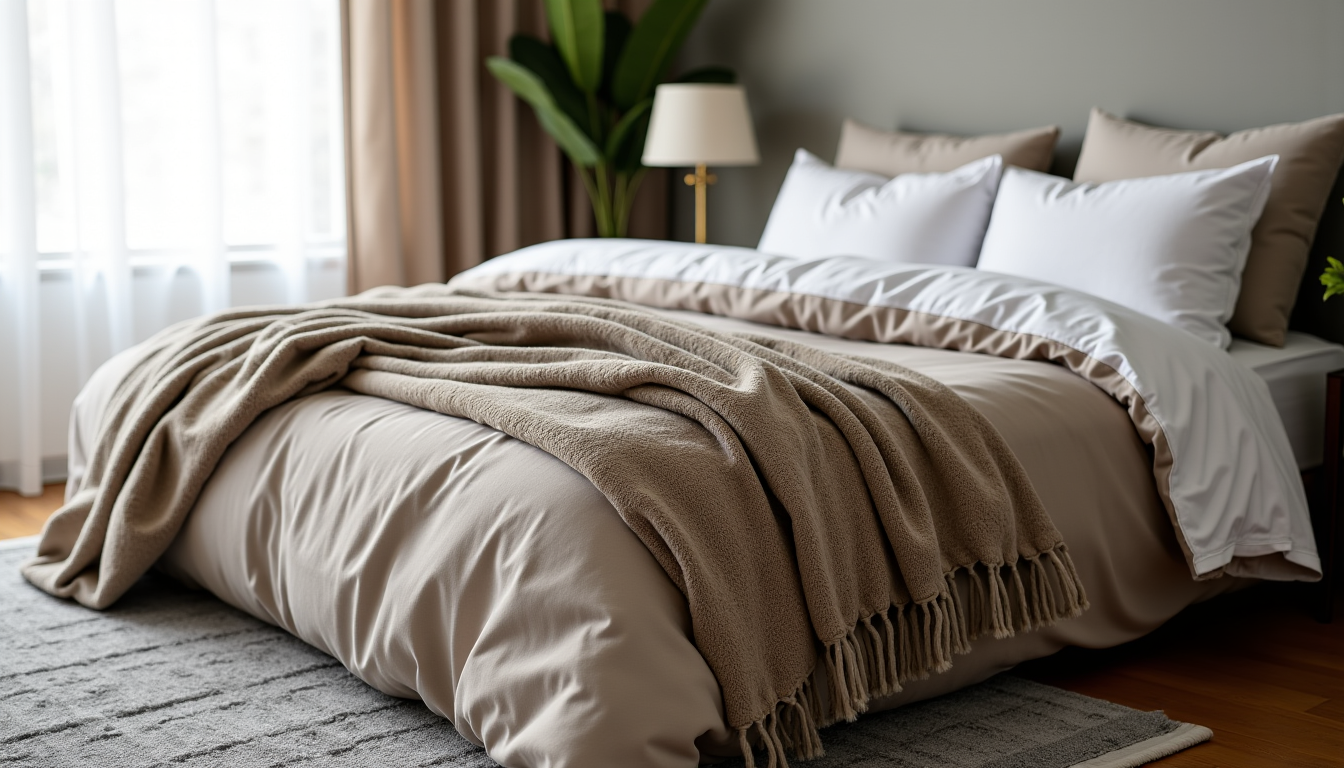 Illustration : les textures apportent chaleur et profondeur à l'espace. — aménagement de la chambre : l'art de marier décoration et confort de sommeil